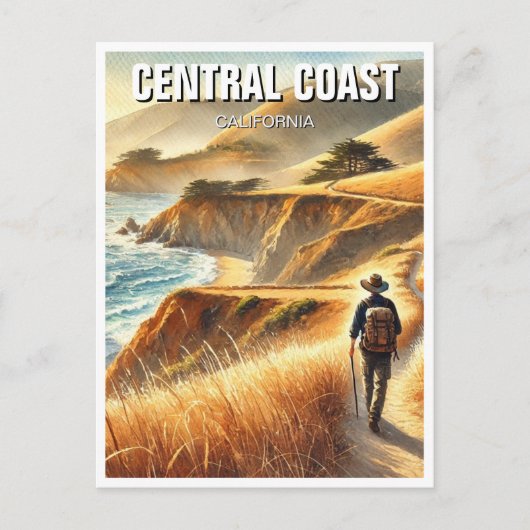 California Central Coast Hiker Briefkaart (Voorkant)