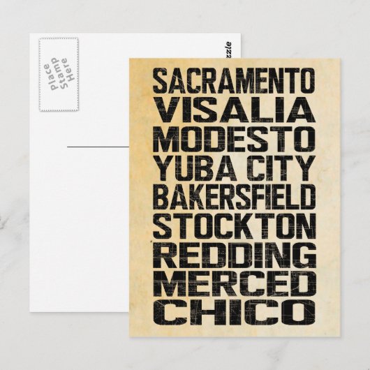 California Central Valley Briefkaart (Voorkant / Achterkant)