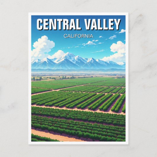 California Central Valley Briefkaart (Voorkant)