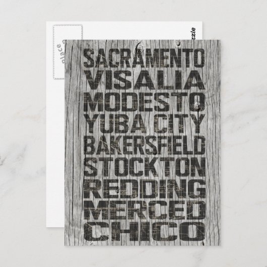 California Central Valley Briefkaart (Voorkant / Achterkant)