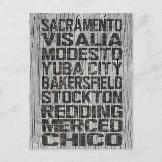 California Central Valley Briefkaart (Voorkant)