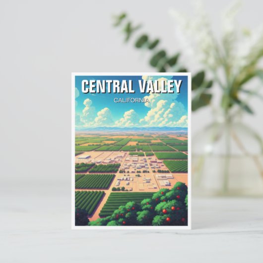 California Central Valley Briefkaart (Staand voorkant)