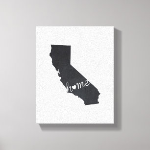 California Chalkboard Home State Kaart Canvas Afdruk