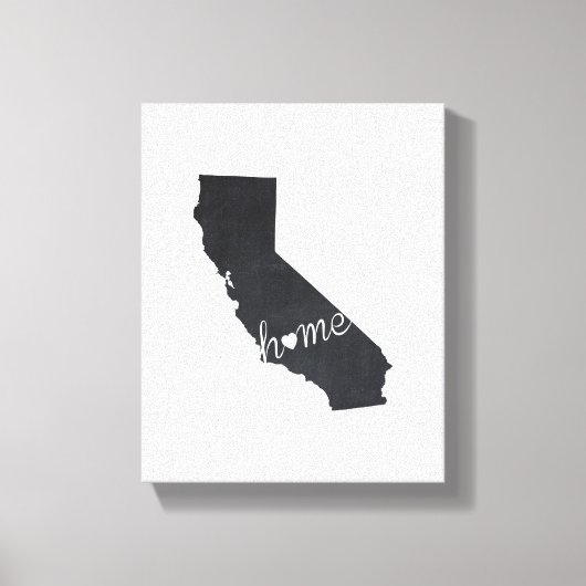 California Chalkboard Home State Kaart Canvas Afdruk (Voorkant)
