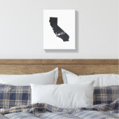 California Chalkboard Home State Kaart Canvas Afdruk (Insitu (Slaapkamer))