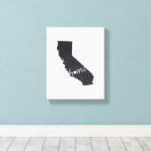 California Chalkboard Home State Kaart Canvas Afdruk (Insitu (Houten vloer))