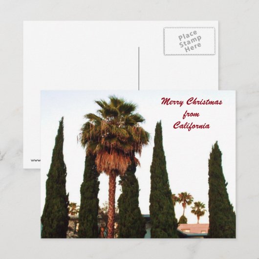 CALIFORNIA CHRISTMAS GREETING briefkaart (Voorkant / Achterkant)