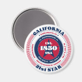 California Circle Typography Souvenir Magnet (Voorkant / Achterkant)