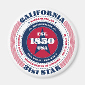 California Circle Typography Souvenir Magnet (Voorkant)