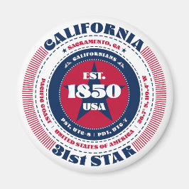 California Circle Typography Souvenir Magnet