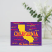 California Cities and Towns State Pride Map Briefkaart (Staand voorkant)