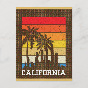 California City Skyline Palm Tree Briefkaart