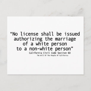 California Civil Code Section 60 Briefkaart Front