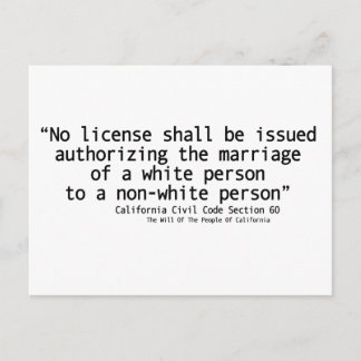 California Civil Code Section 60 Briefkaart Front