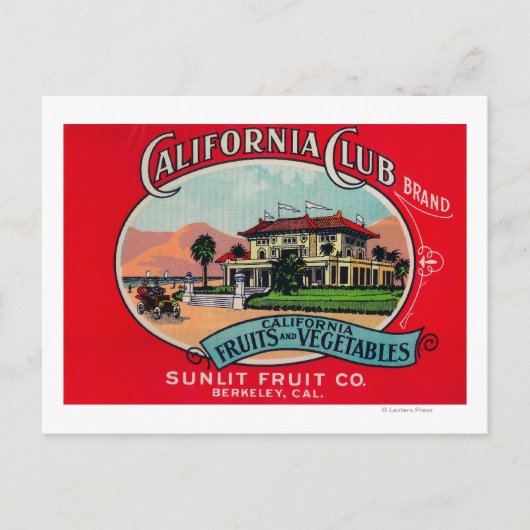 California Club Can LabelBerkley, CA Briefkaart (Voorkant)