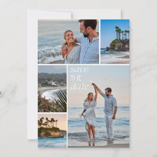 California Coast Beach Bruiloft Save the Date (Voorkant)