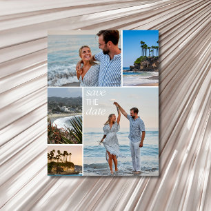 California Coast Beach Bruiloft Save the Date Aankondigingskaart