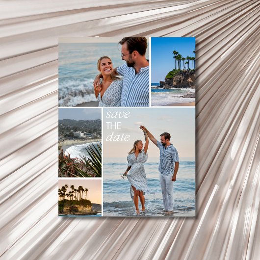 California Coast Beach Bruiloft Save the Date Aankondigingskaart