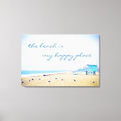 California Coast Beach Photo My Happy Place Script Canvas Afdruk (Voorkant)