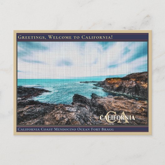 California Coast Mendocino Ocean Fort Bragg Briefkaart (Voorkant)