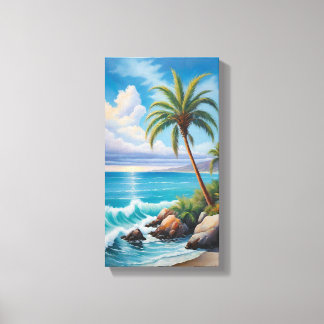 California Coast Palm Tree Canvas Muurkunst