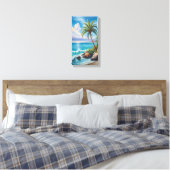 California Coast Palm Tree Canvas Muurkunst (Insitu (Slaapkamer))