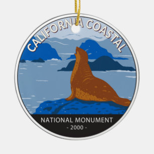 California Coastal National Monument Cirument Retr Keramisch Ornament