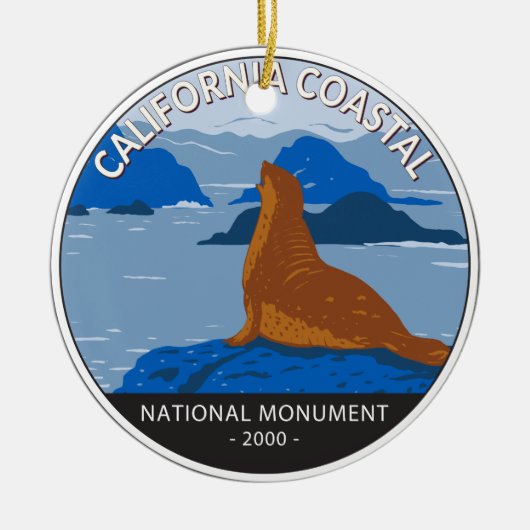 California Coastal National Monument Cirument Retr Keramisch Ornament (Voorkant)