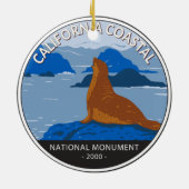 California Coastal National Monument Cirument Retr Keramisch Ornament (Achterkant)