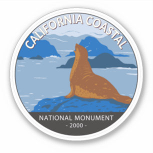 California Coastal National Monument Cirument Retr Sticker