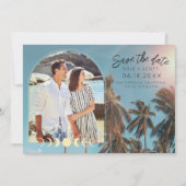 California Coastal Photo Beach Wedding Save The Date (Voorkant)