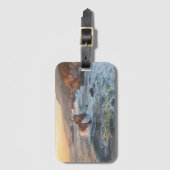 California Coastal Sunset with Crashing Waves  Bagagelabel (Voorkant (verticaal))