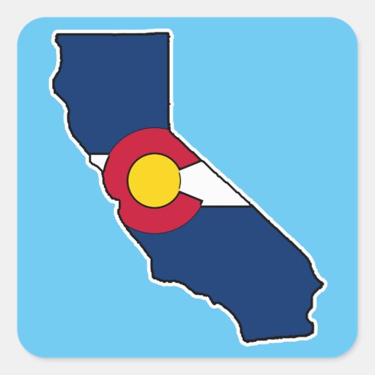 California Colorado vlag vierkante sticker labels (Voorkant)