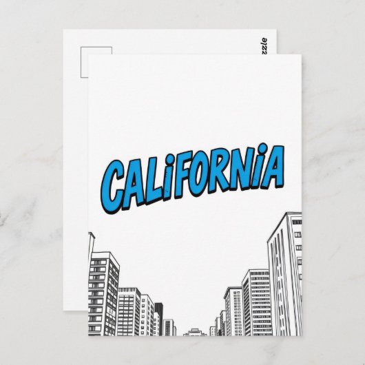 California Comic Style Briefkaart (Voorkant / Achterkant)