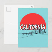 California Comic Style Briefkaart (Voorkant / Achterkant)