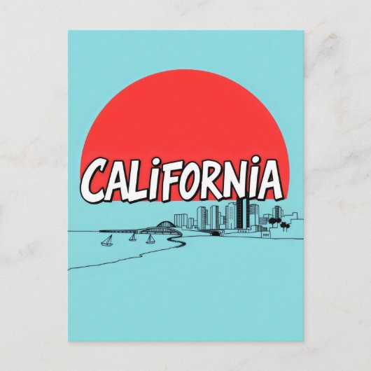 California Comic Style Briefkaart (Voorkant)