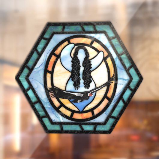 California Condor Goddess Window Cling Raamsticker (Vel 2)