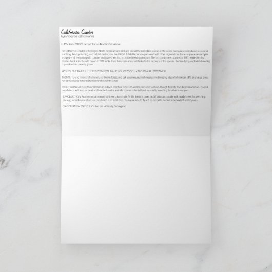 California Condor Kaart (Binnen)