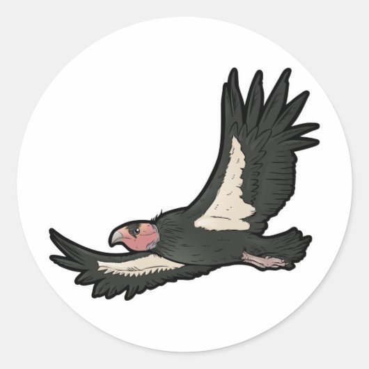 California Condor Ronde Sticker (Voorkant)