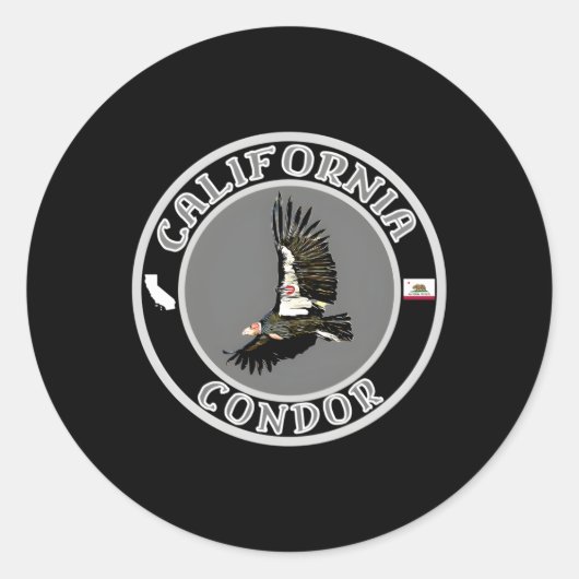California Condor Ronde Sticker (Voorkant)
