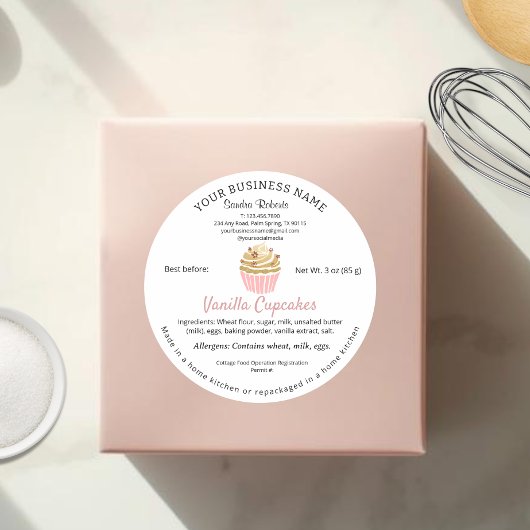 California Cottage Food Law label Ingrediënten