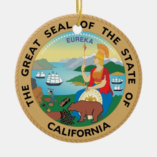 California Crest kerstversiering Keramisch Ornament (Voorkant)
