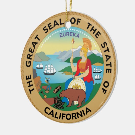 California Crest kerstversiering Keramisch Ornament (Links)
