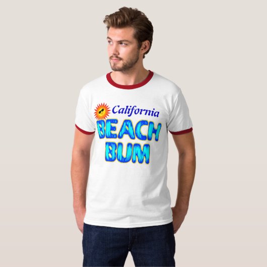 California Custom Beach Bum Funny Shirt (Voorkant volledig)