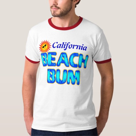 California Custom Beach Bum Funny Shirt (Voorkant)