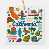 California Custom Family Trip Keepsake Kerstmis Keramisch Ornament (Voorkant)