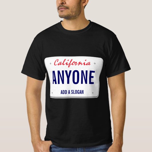 California Custom License Bord T-shirt (Voorkant)