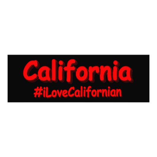 'California' Cute Design. Bestel nu Foto Afdruk (Voorkant)