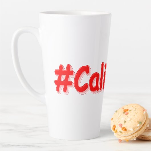 "#California " Cute Design. Bestel nu Latte Mok (In situ)