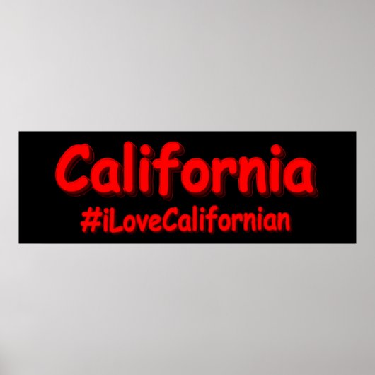 'California' Cute Design. Bestel nu Poster (Voorkant)